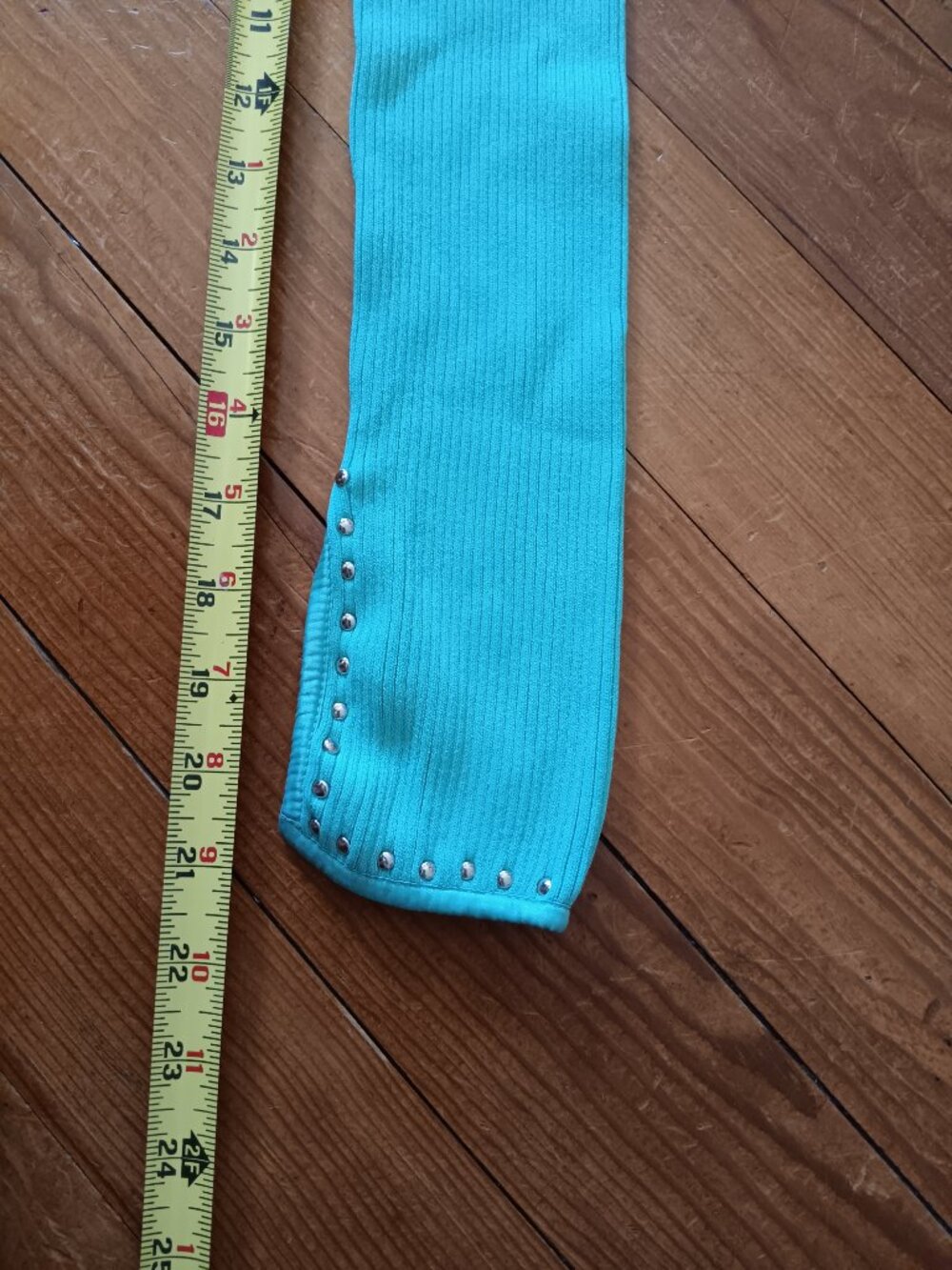 Iconic Cache double zip sweater rhinestones mint green XS Gabriella Solis FLAWS - Picture 7 of 11